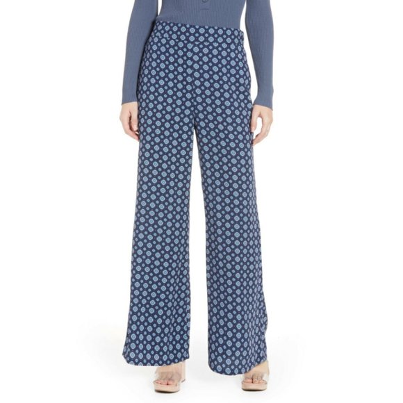 NWT Vintage Inspired 70s High Waisted Printed Pant - Picture 1 of 8